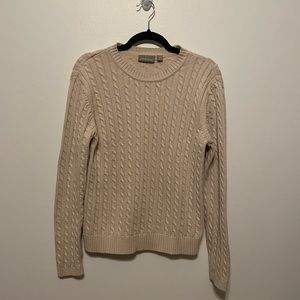 Croft & Barrow Cream Crew Neck Sweater. Size M. 100% Cotton